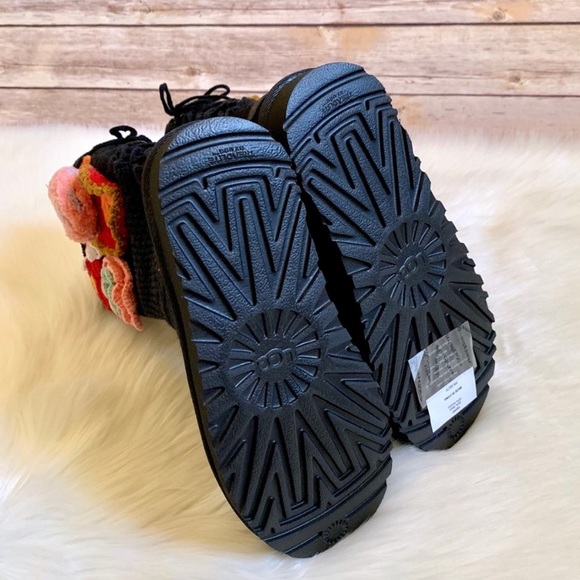 UGG Floral Crochet Pom Pom Knit Boot - Picture 8 of 8